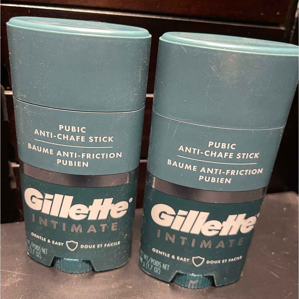 2 Gillette Intimate Pubic Anti-chafe Stick for Men